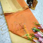 Silk Cotton Saree with Golden Zari Border
