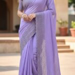 Fancy Stone Work Space Silk Sarees