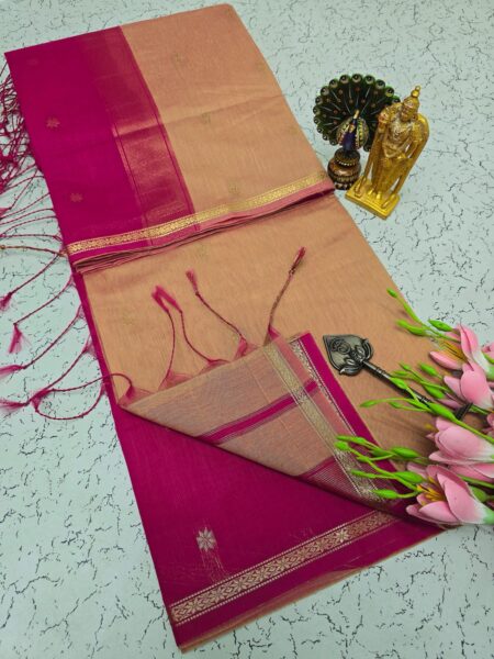 Mint Pink Border Cotton Silk Saree