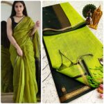 Fresh Green Traditional Silk Cotton Saree