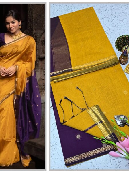 Golden Yellow Festival Silk Cotton Saree