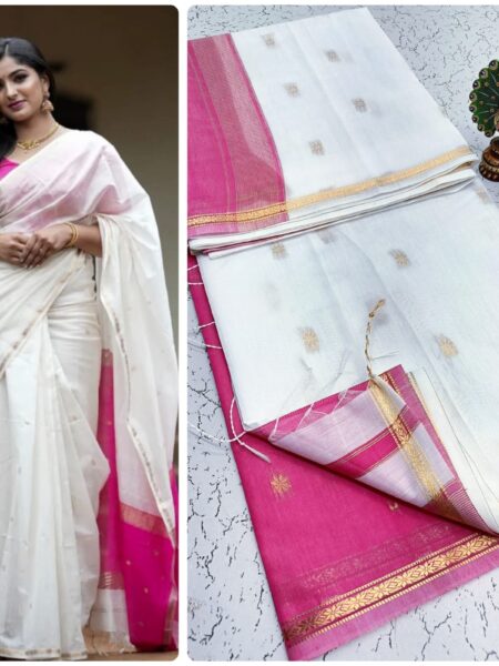 Classic White Silk Cotton Saree
