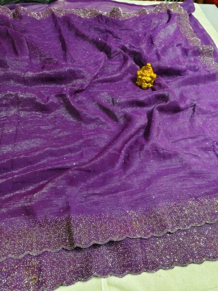 Fancy Stone Work Space Silk Sarees