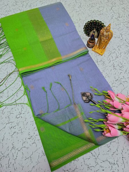 Green Lavender Silk Cotton Saree